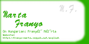 marta franyo business card